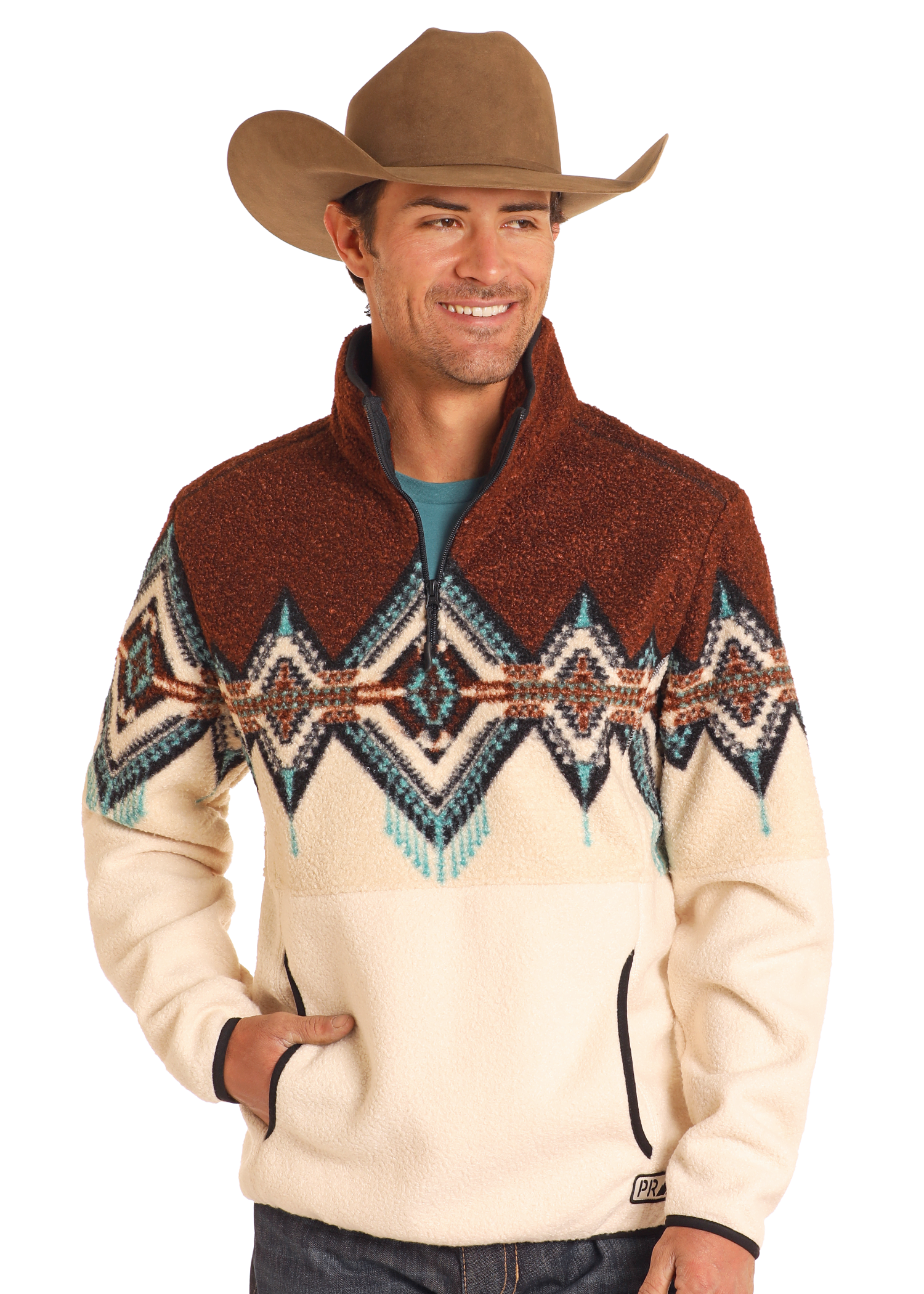 Aztec Border Berber Pullover