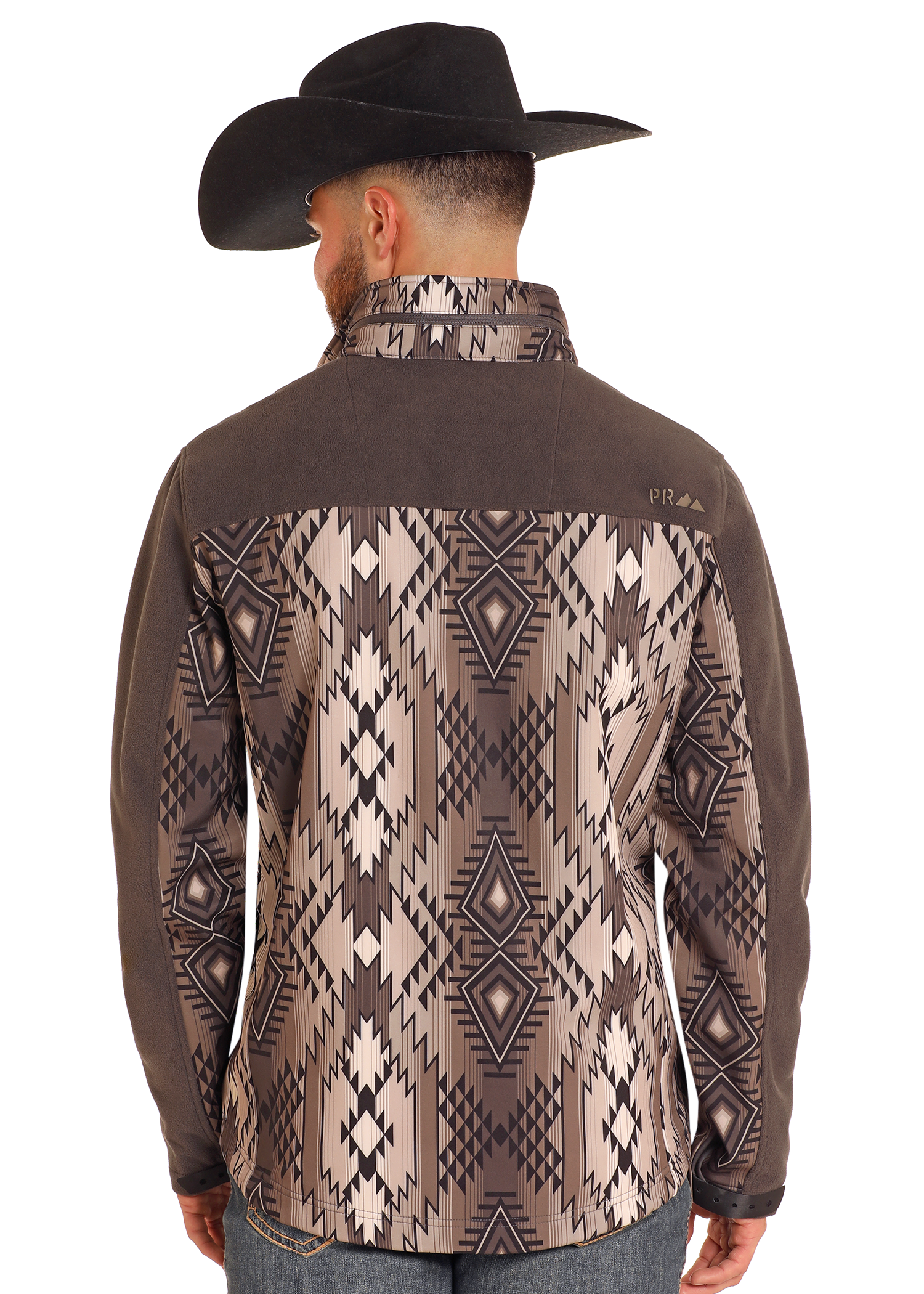 Brown Aztec Printed Softshell Jacket