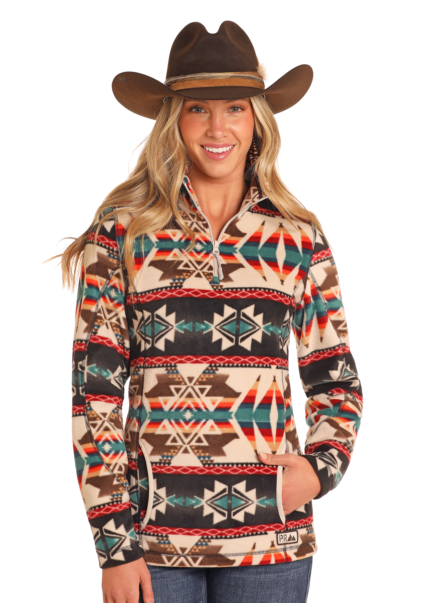 Aztec Printed Fleece Pullover