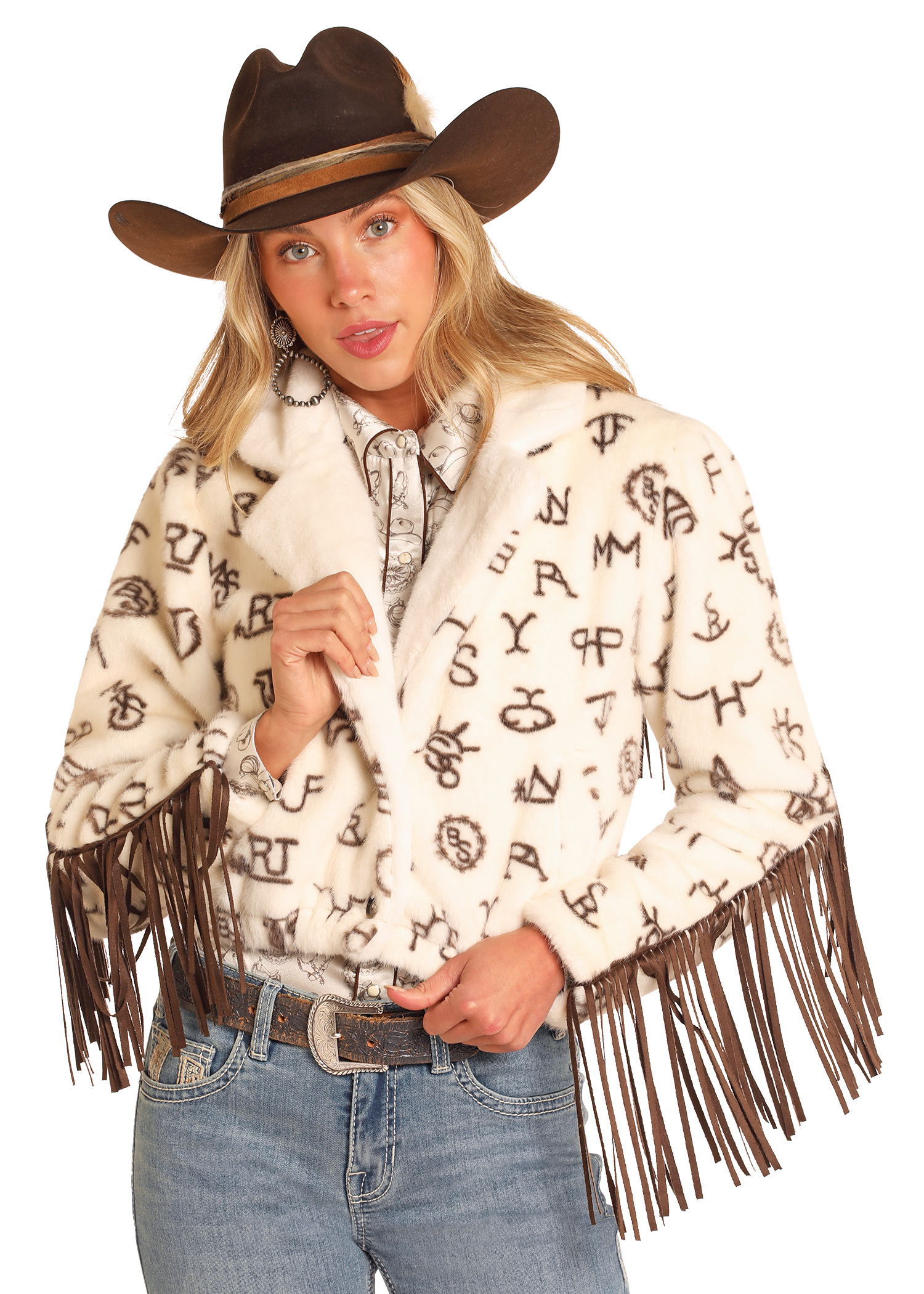 Cattle Brand Fringe Jacket