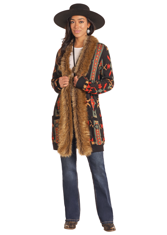 Southwest Fur Trim Cardigan