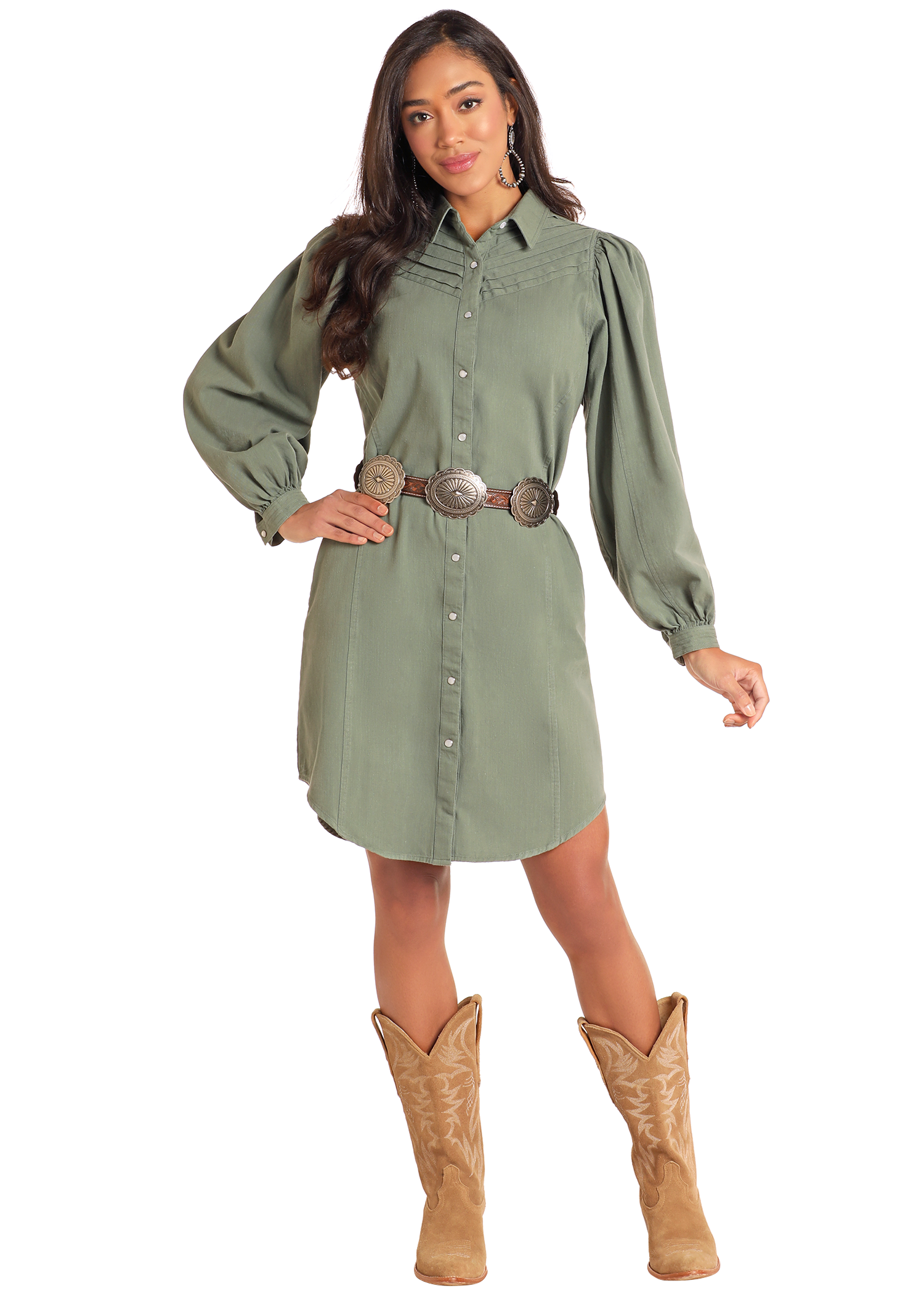 Puff Sleeve Shirt Dress