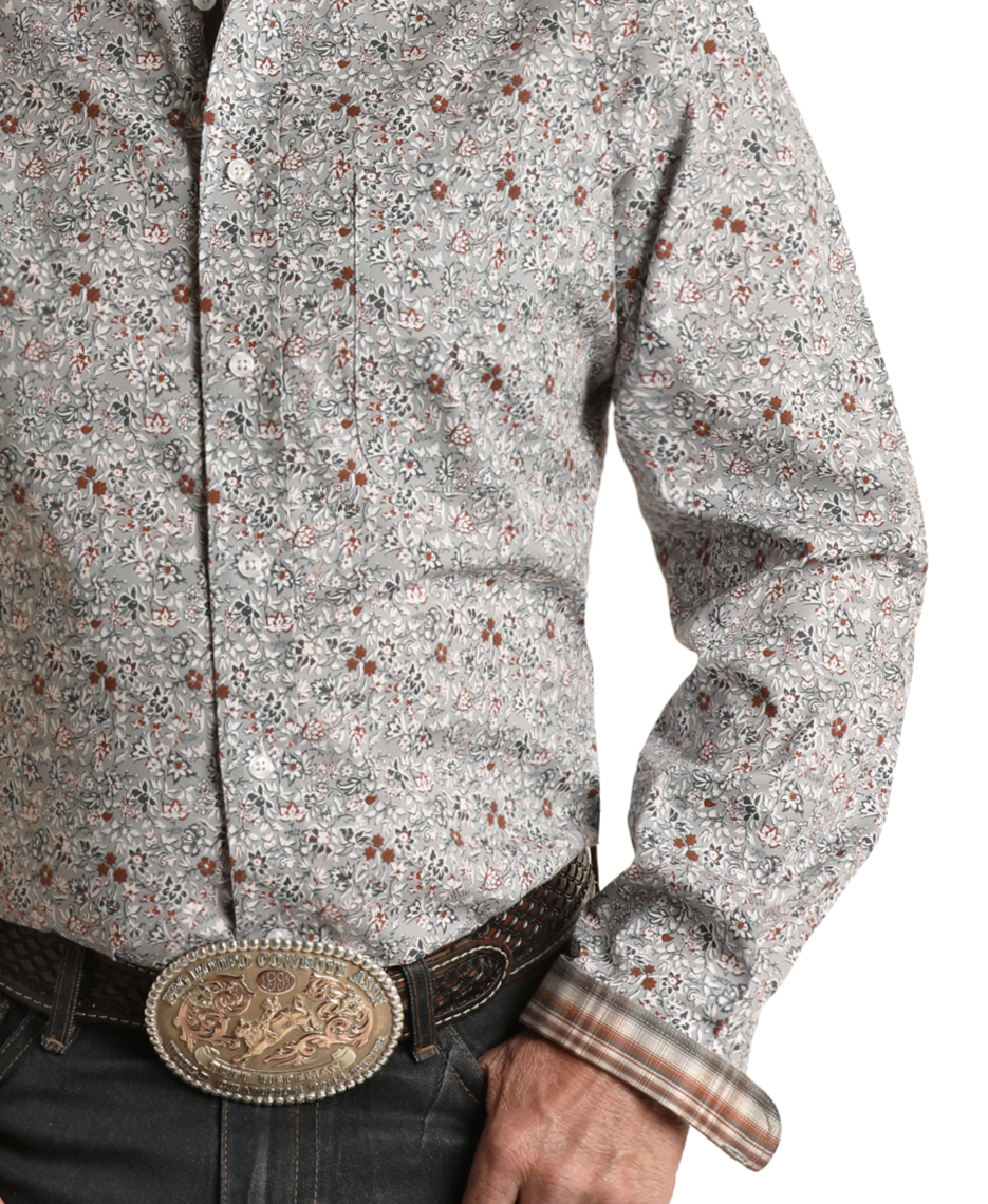 Rough Stock Floral Long Sleeve Button Shirt - Big