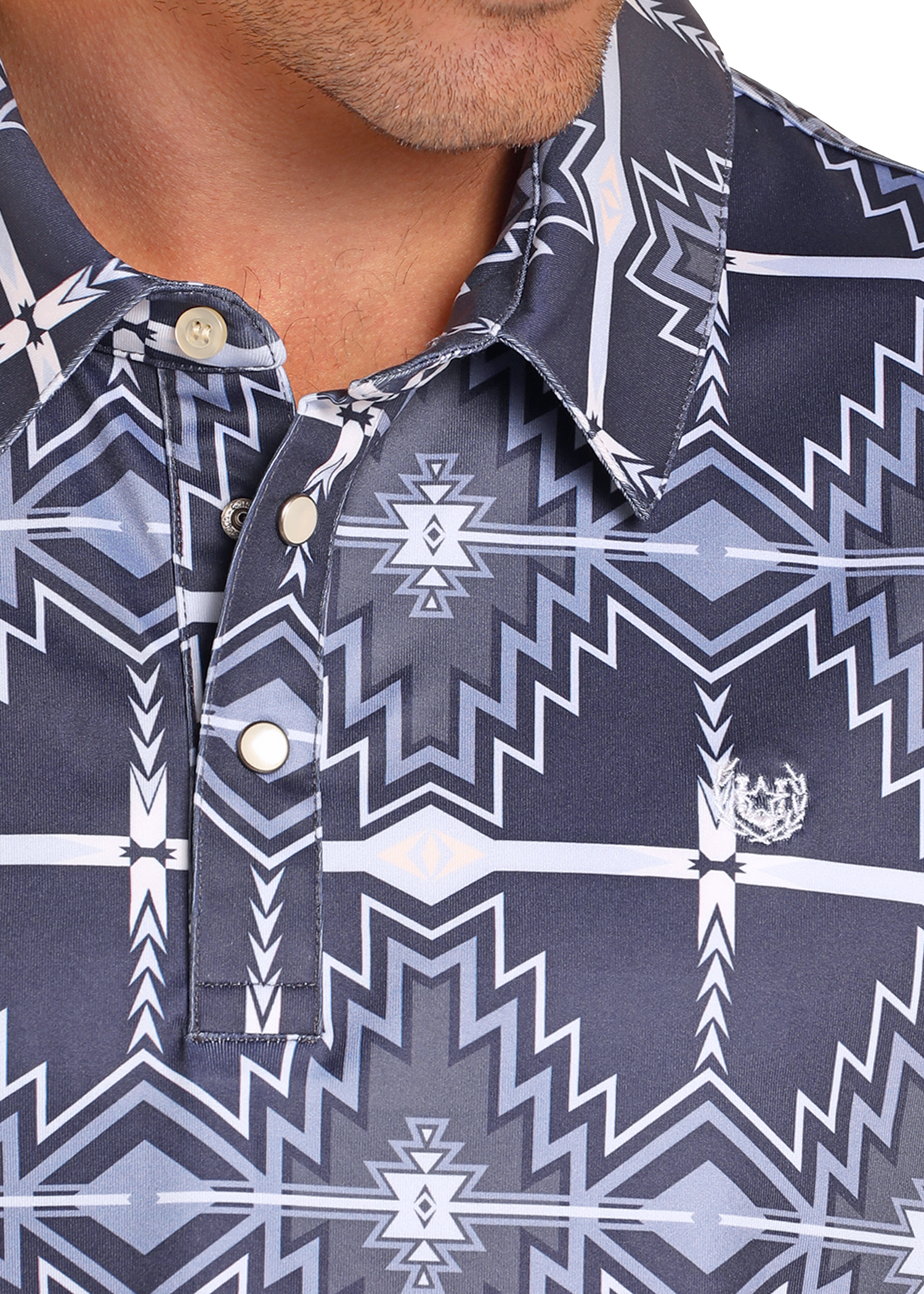 Aztec Print Performance Polo