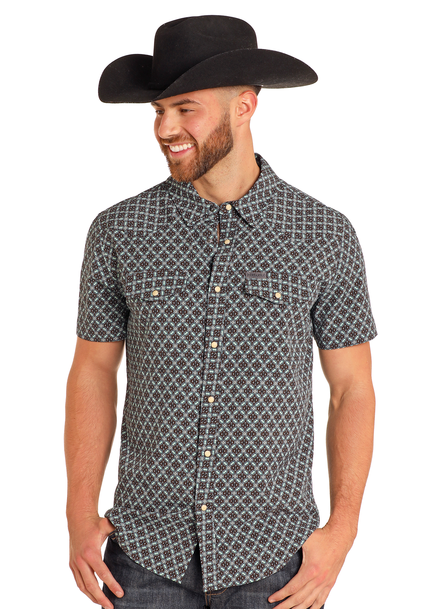 Medallion Print Short Sleeve Performance Shirt