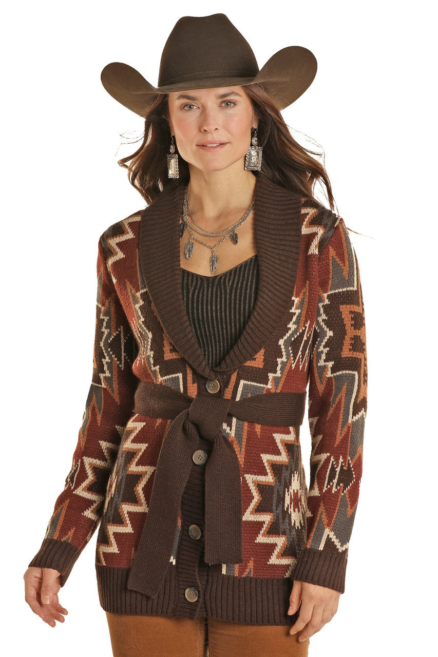 Powder River Aztec Belted Cardigan